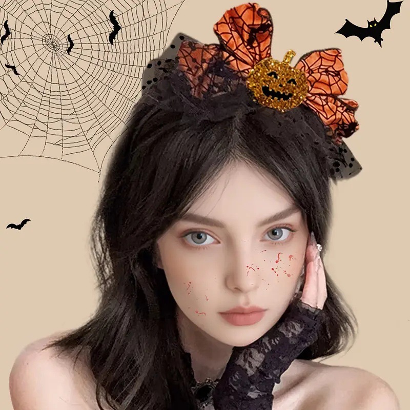 1pc 할로윈 호박 활 머리띠 오렌지 스파이더 웹 박쥐 - Cosplay Bat Prop 리뷰 및 가격