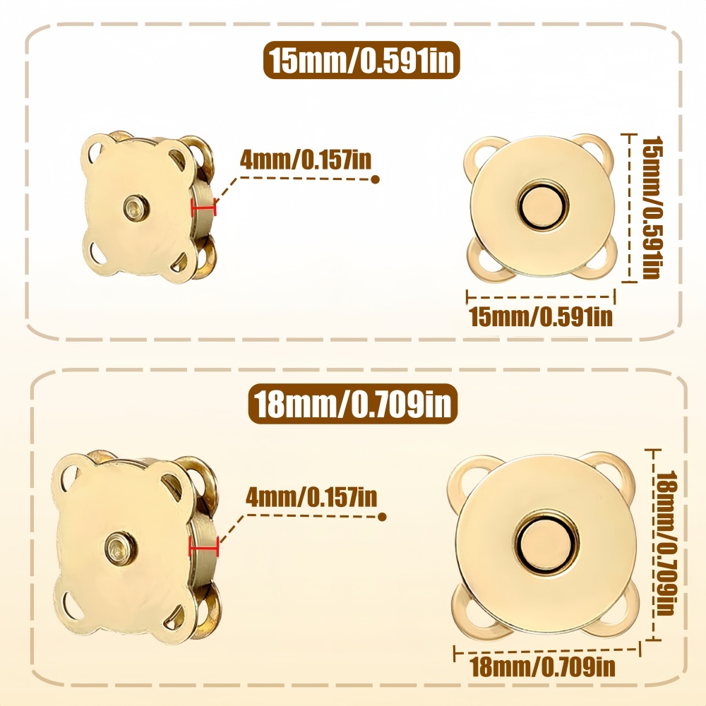 10 세트 금속 자석 스냅 잠금 버튼 핸드백 지갑 옷  - Snap Fastener Set 리뷰 및 가격