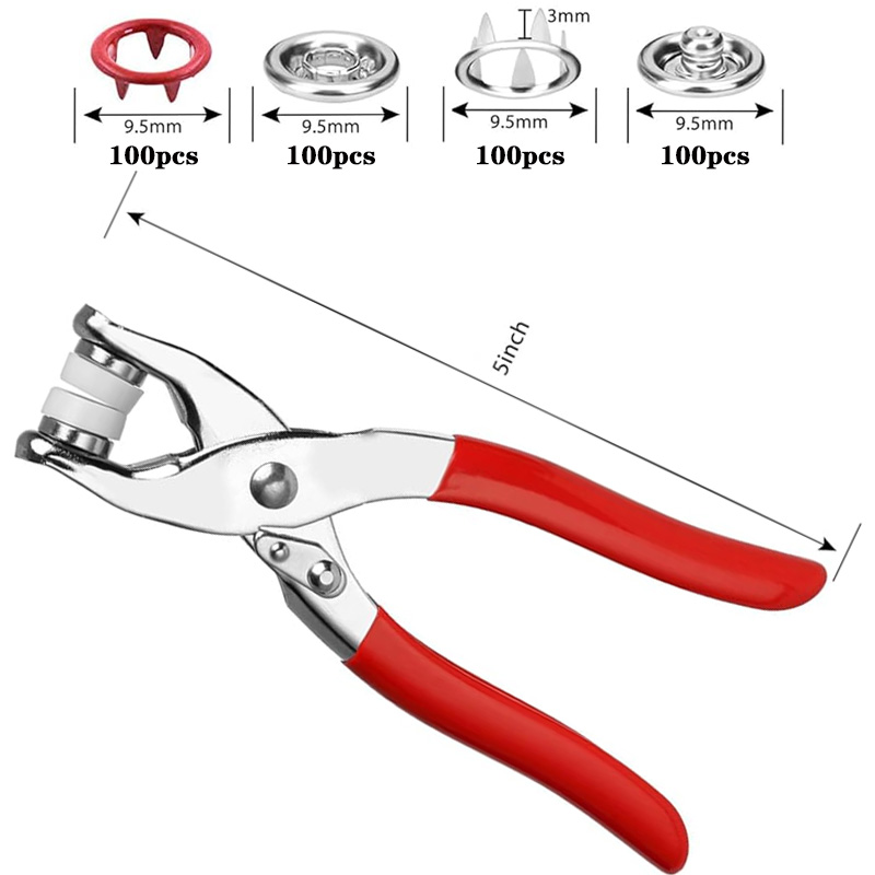 100 세트 스냅 펜치 자동 그로멧 구멍 펜치 옷 가방 - Snap Fastener Set 리뷰 및 가격