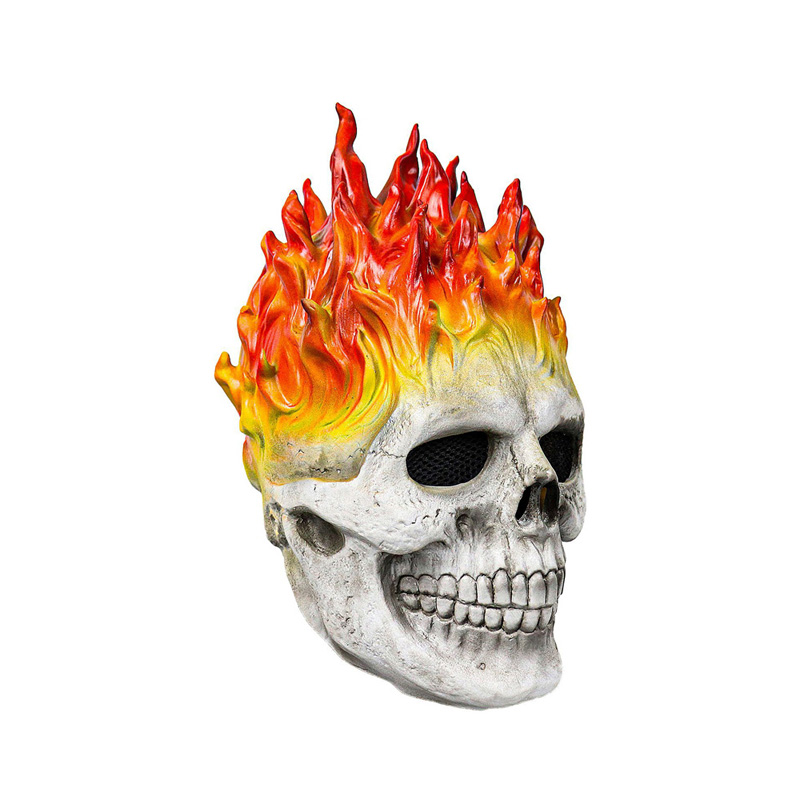 독특한 코스프레 불꽃 해골 무서운 두개골 할로윈 마스크 - Cosplay Flame Prop 리뷰 및 가격