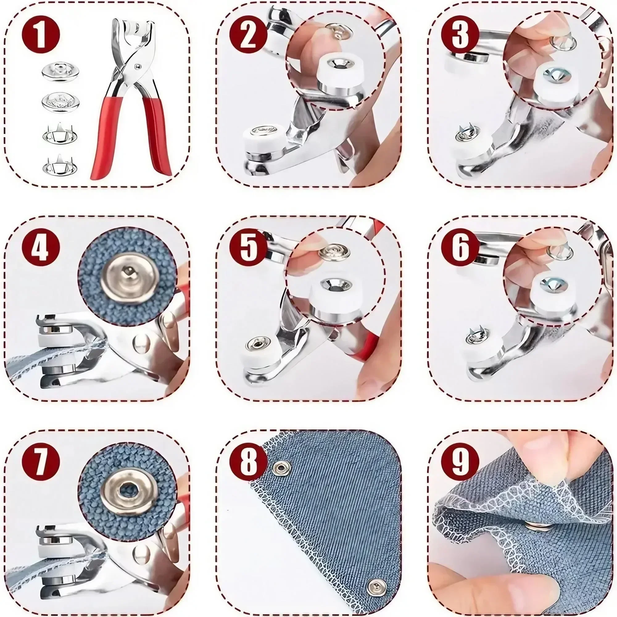 1세트 201개 수동 프레스식 무봉제 5구 버튼 설치  - Snap Fastener Set 리뷰 및 가격
