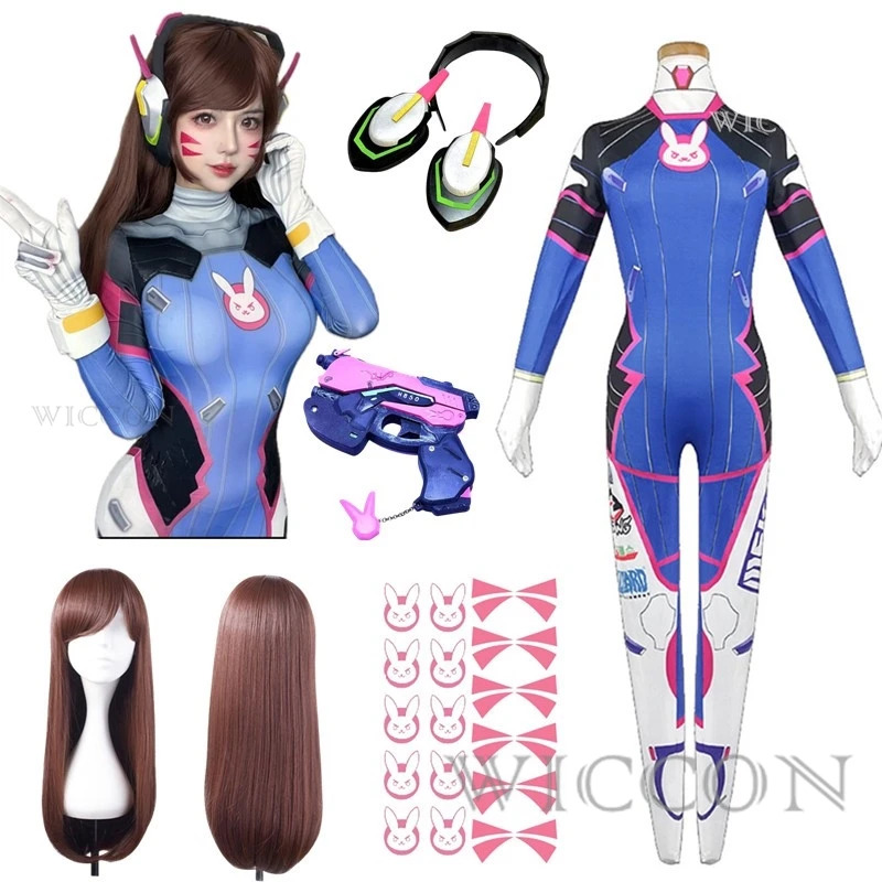 2025 11 애니메이션 여성 점프수트 타이즈 DVA  - Dva Cosplay Prop 리뷰 및 가격