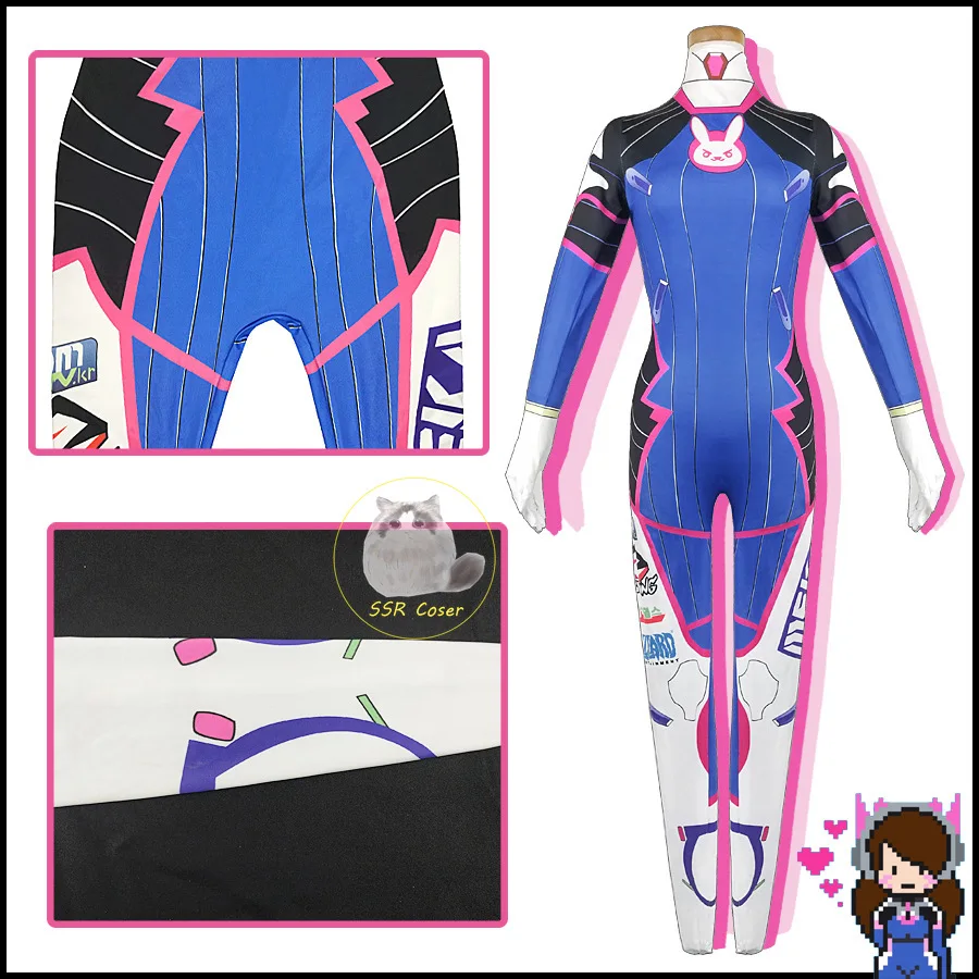 Dva 코스프레 의상 바디 슈트 Zenti 게임 여성  - Dva Cosplay Prop 리뷰 및 가격