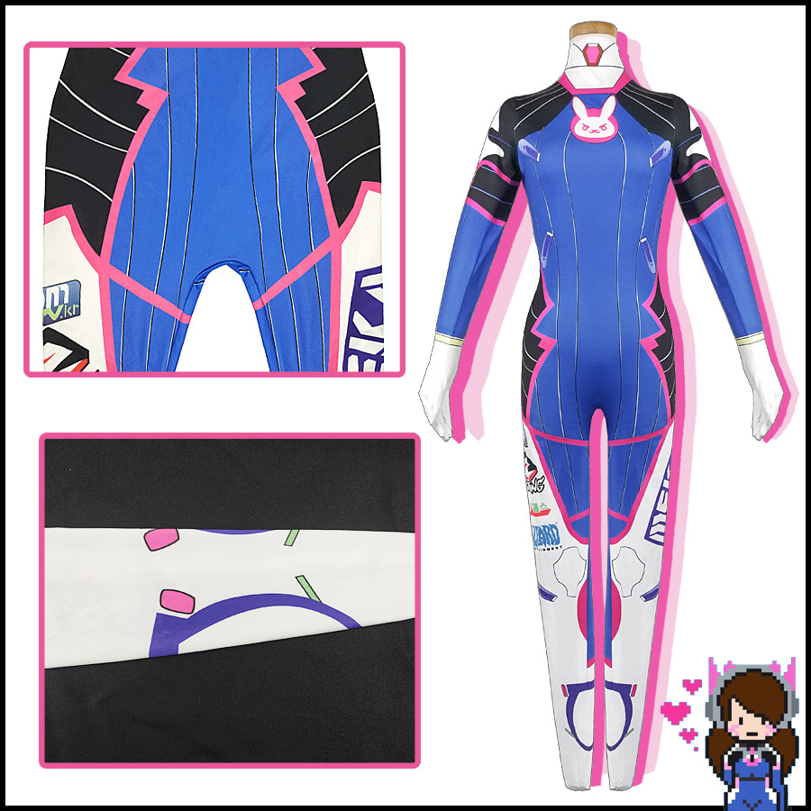 게임 Dva 코스프레 의상 타이츠 점프수트 가발, 헤드 - Dva Cosplay Prop 리뷰 및 가격